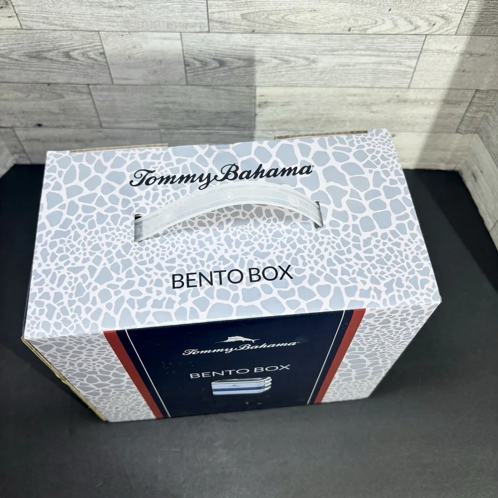 NIB Tommy Bahama Bento‎ Box/Lunch Box w/Handle, 3 Tier, Leak-proof, Plastic